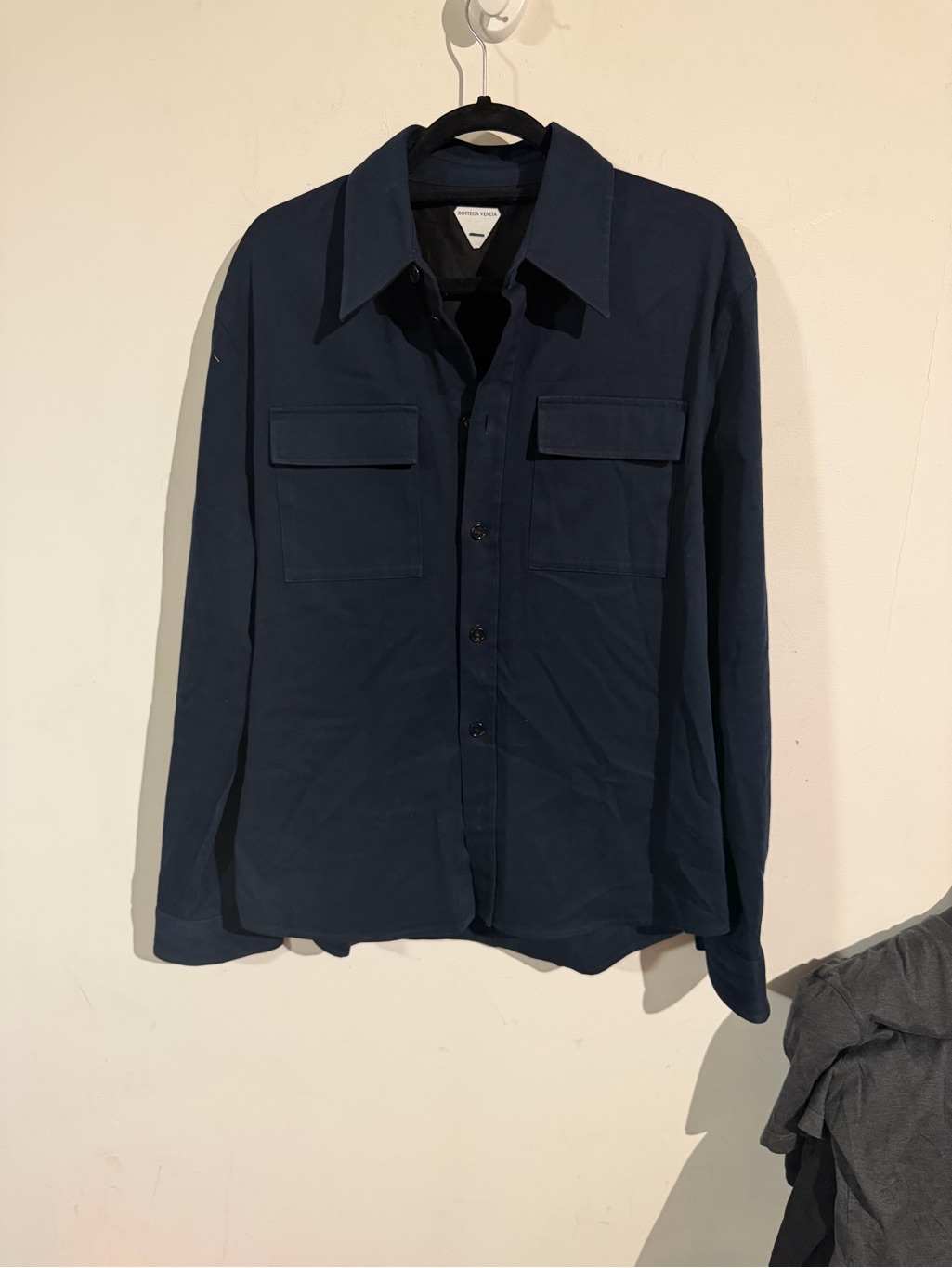Bottega Veneta Uniform Dark Navy Denim Button-Up Shirt